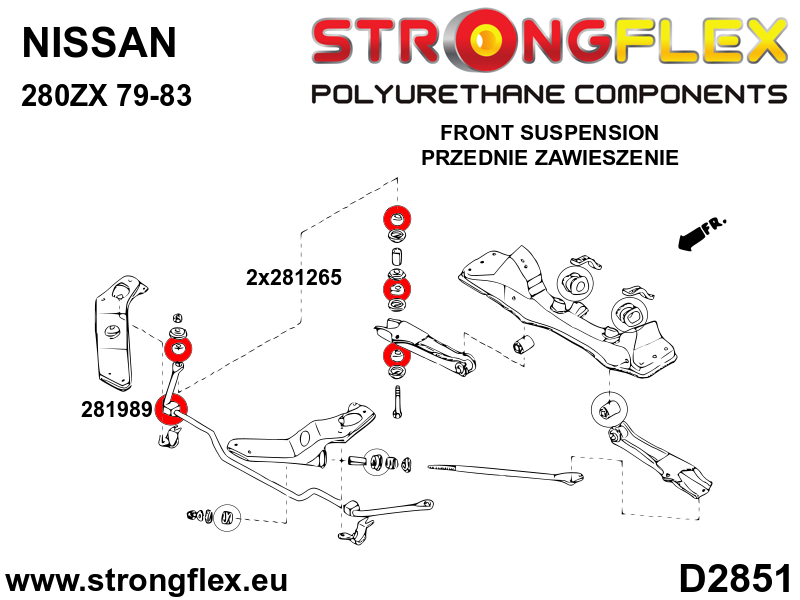 Silentblock de enlace estabilizador delantero SPORT Nissan S-chassis (180SX (281265A)