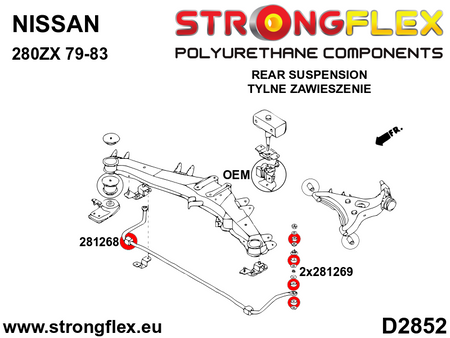 Silentblock de estabilizadora trasera SPORT Nissan 300ZX Z32 R32 S13 S14 (281268A)