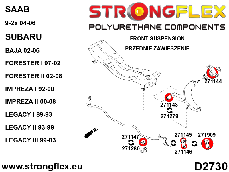 Kit completo de suspensión SPORT Saab 9-2X Forester Impreza Legacy Outback (276249A)