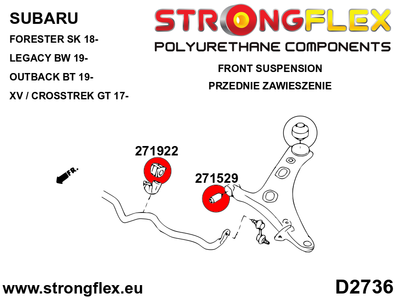 Silentblock de estabilizadora delantera SPORT Subaru Forester Levorg VM XV (271922A)