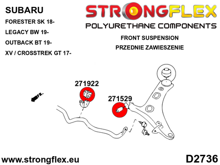 Silentblock de estabilizadora delantera SPORT Subaru Forester Levorg VM XV (271922A)