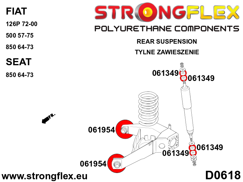 Soporte del amortiguador Fiat 126P (061349B)
