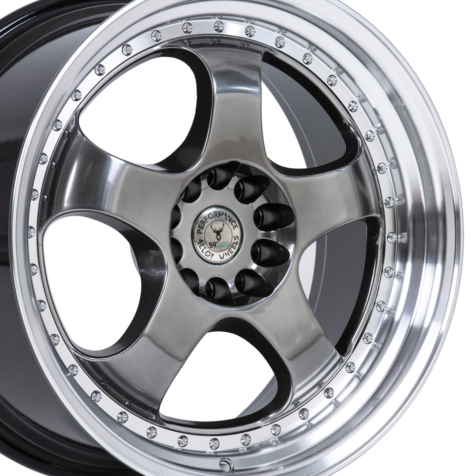 59°North D-002 19x9.5" 5x108/112 ET33, Hyper Black