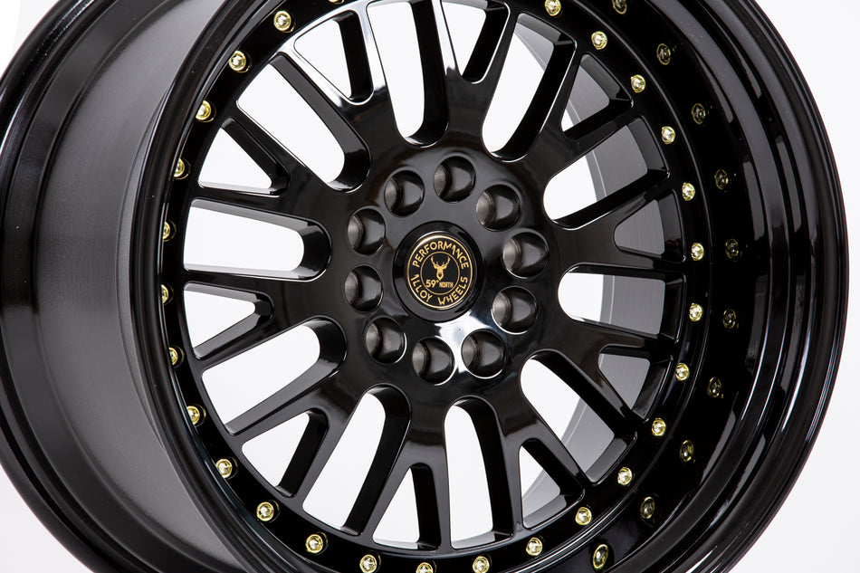59°North D-003 18x11" 5x114.3/120 ET15, Gloss Black