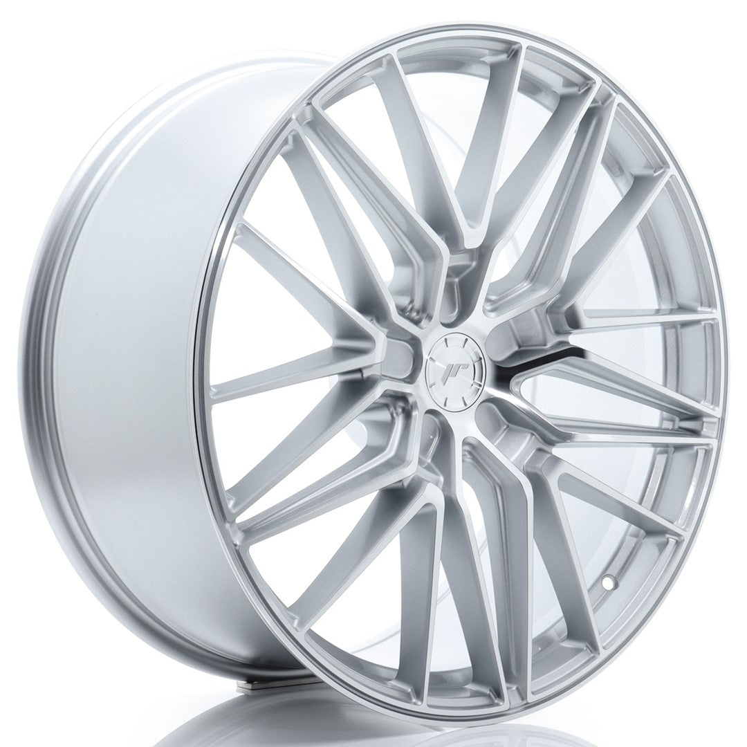Llanta Japan Racing JR-38 22x9" 5 tornillos a medida ET10-45 plata mecanizada