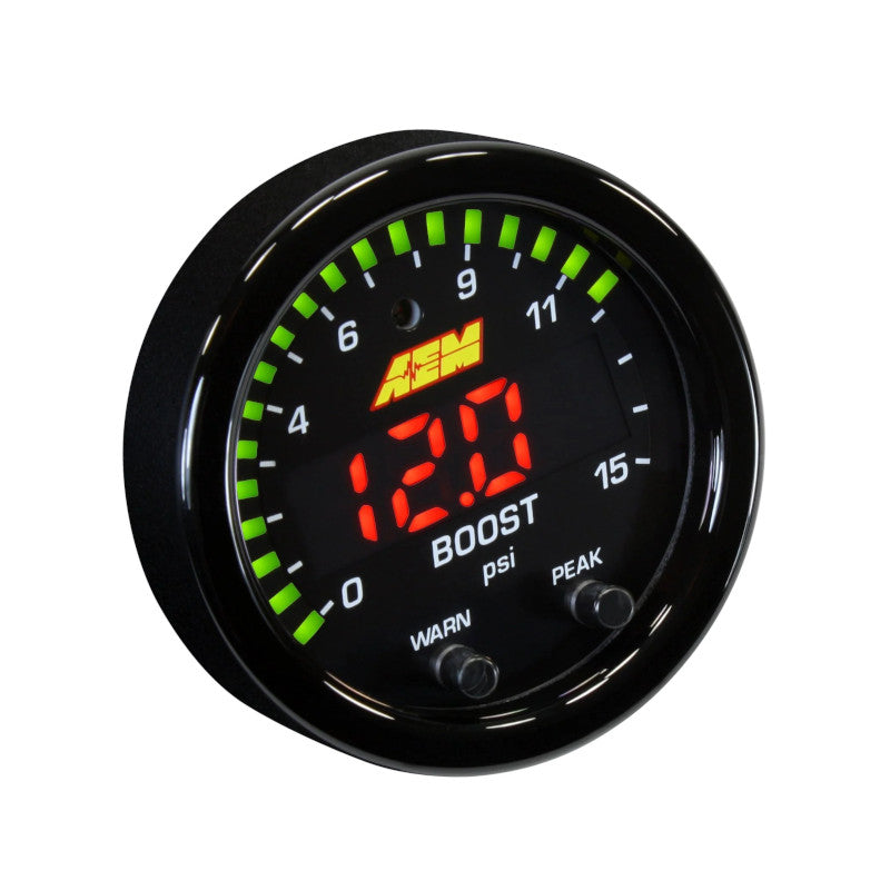 Reloj de presión de turbo y gasolina AEM serie X