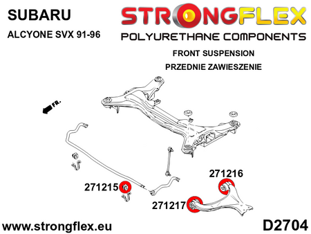 Kit completo de silentblocks de suspensión Subaru Alcyone SVX (276051B)