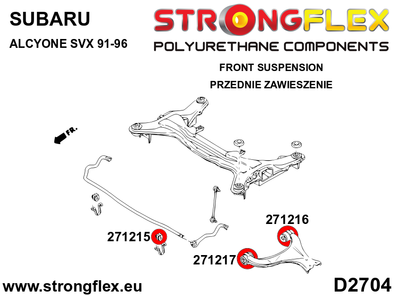 Kit de silentblocks de suspensión delantera Subaru Alcyone SVX (276049B)