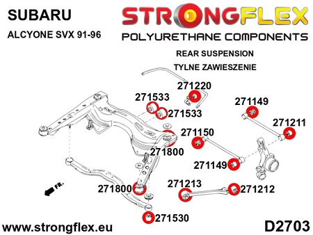 Silentblock de montaje del diferencial trasero Subaru Alcyone SVX (271533B)