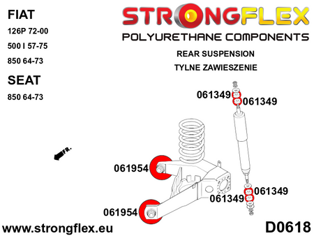 Kit completo de silentblocks de suspensión SPORT Fiat 126P (066085A)