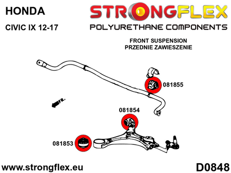 Silentblock de horquilla delantera delantero Honda Civic (081853B)