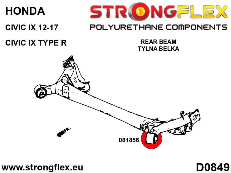 Kit de silentblocks de suspensión delantera y eje trasero SPORT Honda Civic (086241A)
