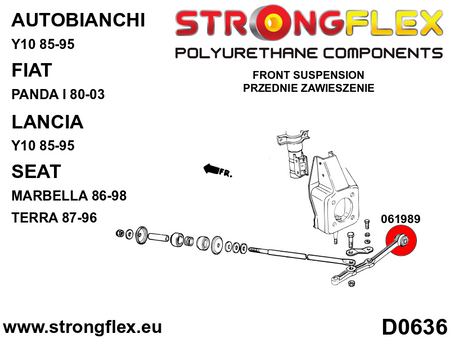 Silentblock interior del brazo delantero Autobianchi Y10 Panda Y Ypsilon (061989B)