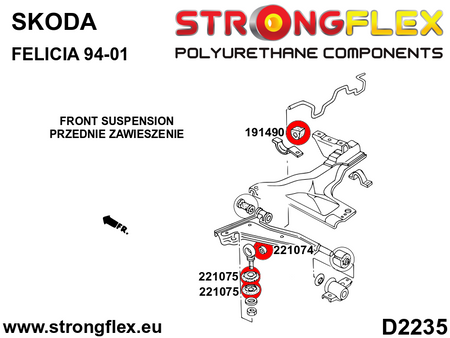 Buje de enlace estabilizador SPORT Seat Córdoba 6K 1L 9K 1G 1H 1E A2 6N 4x4 (221074A)