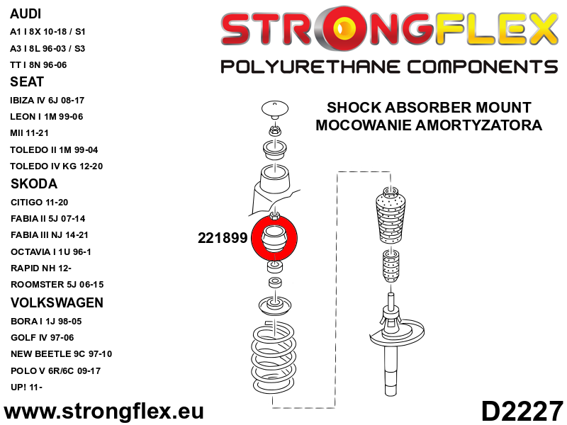 Kit completo de suspensión SPORT Audi A3 8L 8N 1M 1U 1J R32 Quattro 4x4 (226121A)
