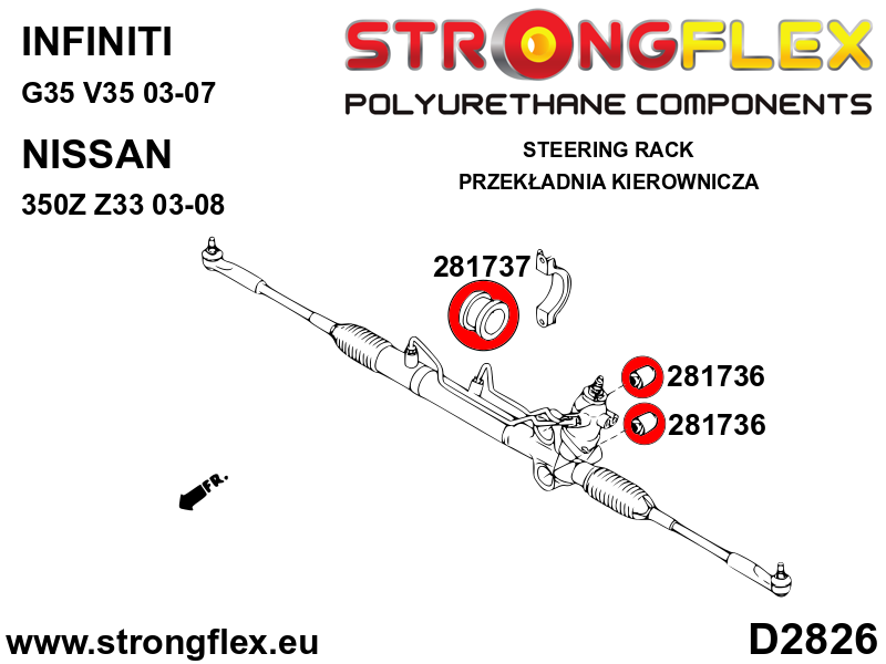 Kit completo de silentblocks de suspensión SPORT Nissan 350Z Z33 G35 V35 G (286199A)