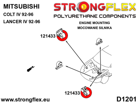 Inserto de soporte del motor Mitsubishi Colt Lancer (121433B)