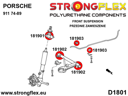 Buje de horquilla delantera SPORT Porsche 911 914 (181902A)