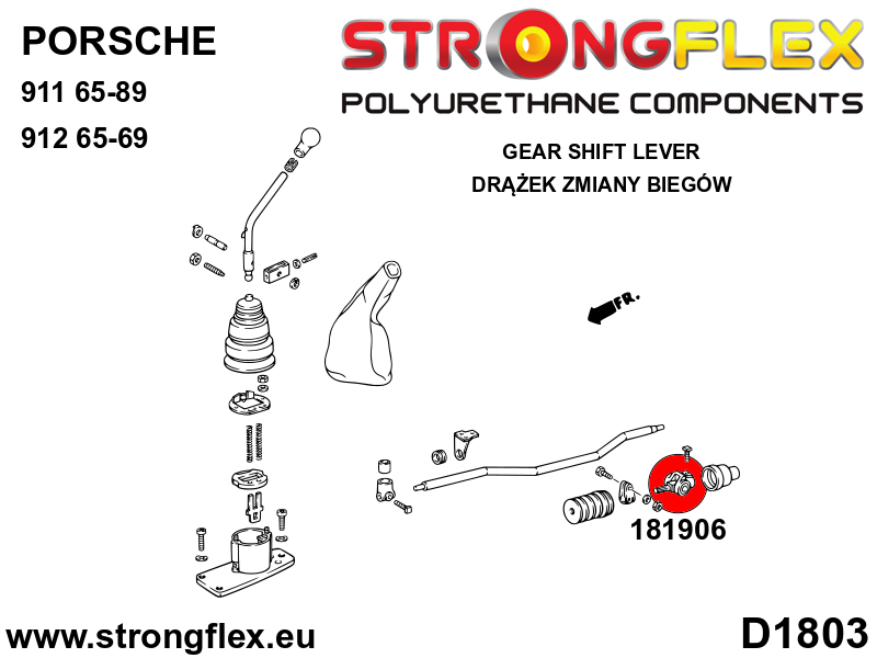 Silentblock del acoplador del cambio SPORT Porsche 911 912 (181906A)