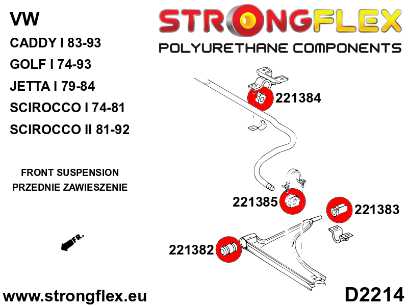 Silentblock delantero del brazo delantero Volkswagen Golf A1 Jetta Scirocco (221382B)