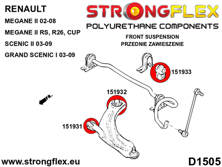 Silentblock trasero del brazo delantero Renault Scenic R26 Mégane (151932B)