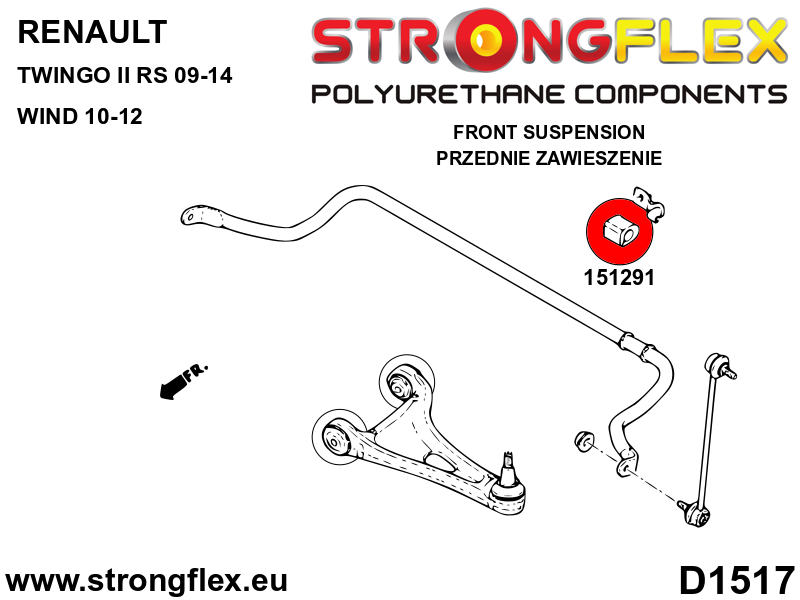 Silentblock de estabilizadora delantera SPORT Renault 19 V6 RX4 FWD 4x4 (151291A)