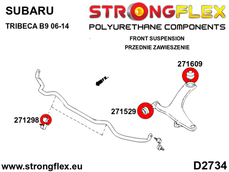 Silentblock trasero del brazo delantero Subaru Tribeca B9 WX Forester (271609B)