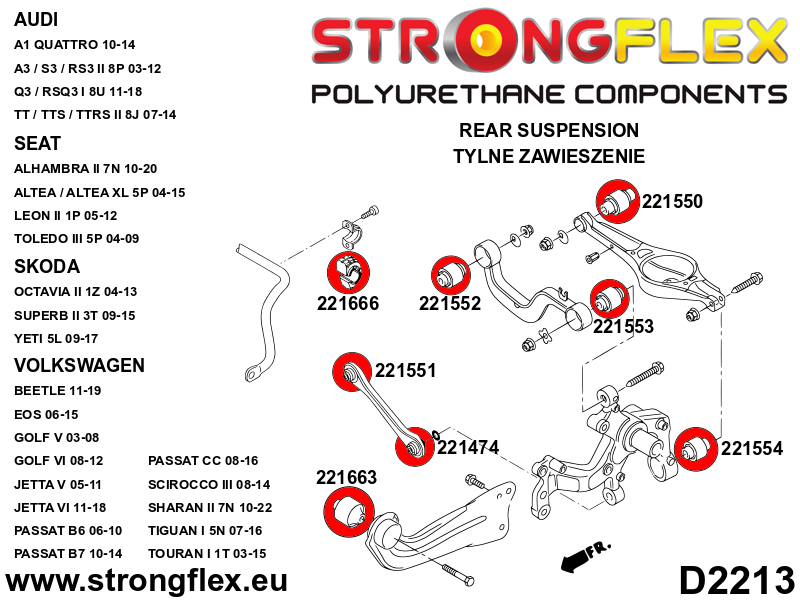Kit completo de suspensión SPORT Volkswagen Passat B6 B7 FWD (226241A)
