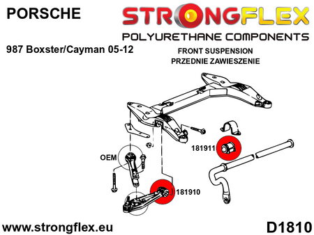 Silentblock de estabilizadora delantera SPORT Porsche 911 GT2 GT3 Boxster (181911A)