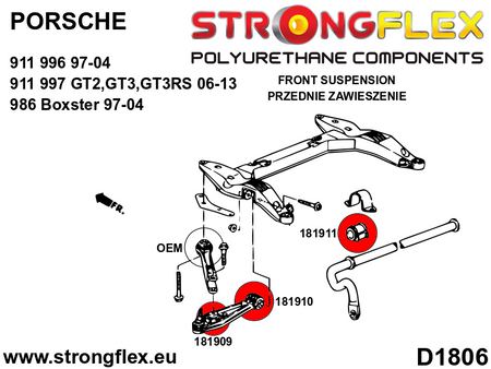 Kit completo de silentblocks de suspensión SPORT Porsche Boxster Cayman (186103A)