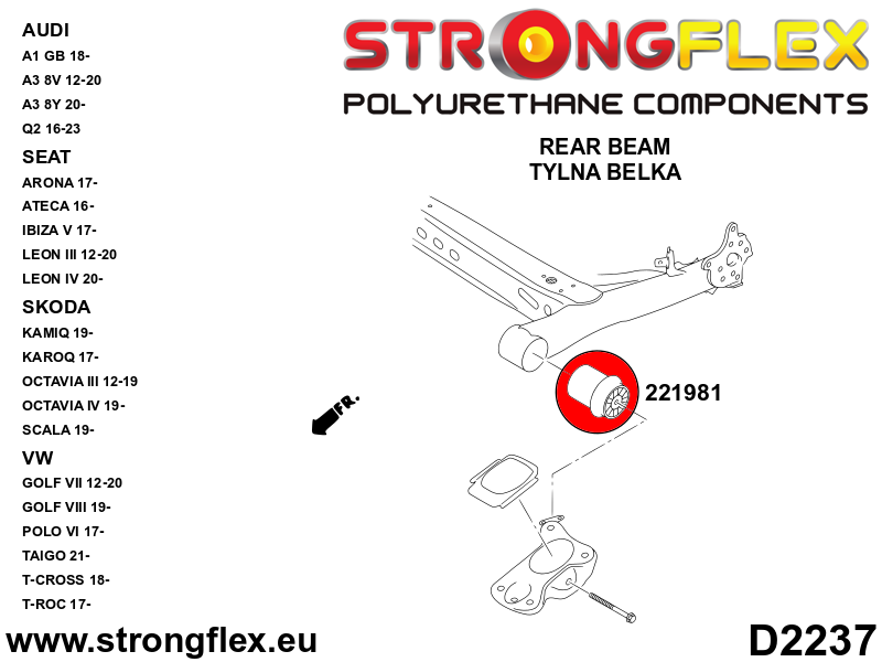Kit de suspensión delantera y eje trasero SPORT Seat Ibiza KJ1 AW1 A1 S1 (226247A)