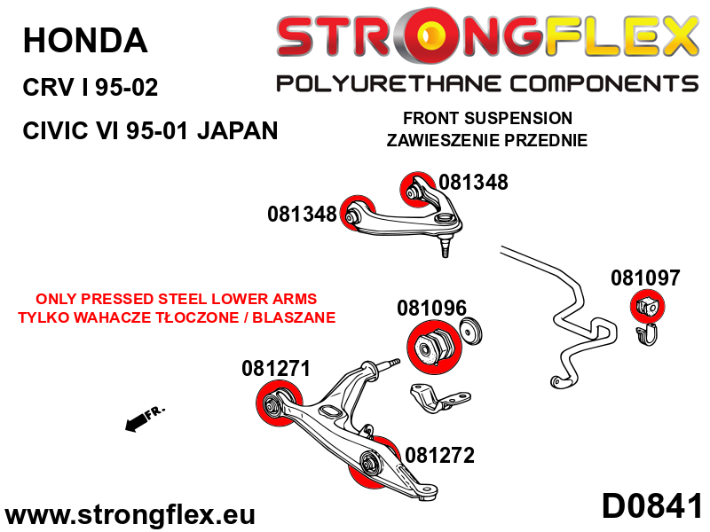 Kit de suspensión delantera Honda Civic EM1 RD1 RD2 RD3 CR-V (086097B)