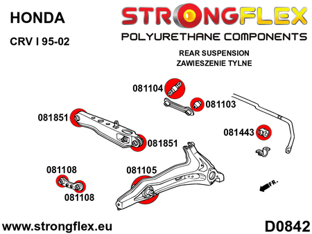 Silentblock exterior del brazo superior trasero al buje SPORT Acura Integra (081103A)