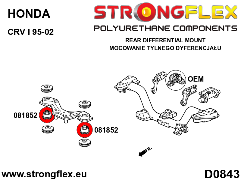 Kit completo de silentblocks de suspensión Honda CR-V RD1 RD2 RD3 (086244B)
