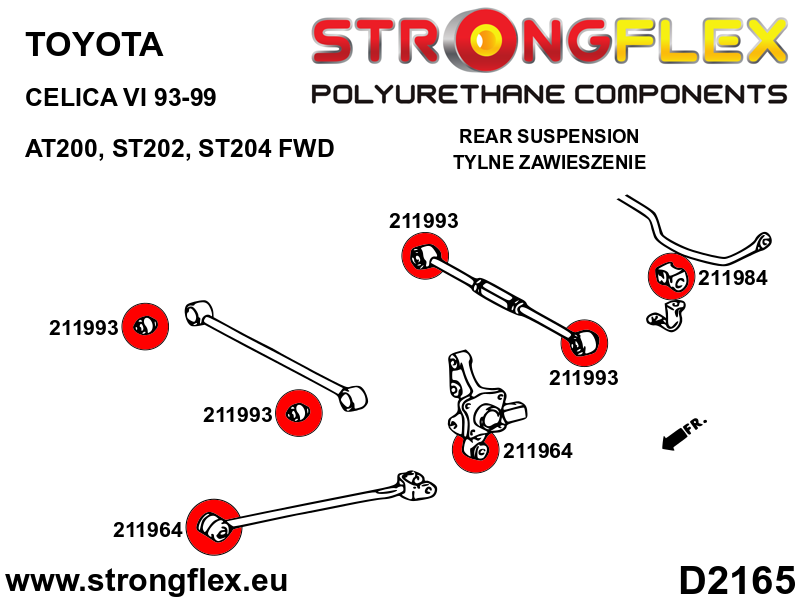 Kit completo de suspensión SPORT Toyota Celica T200 AT200 ST202 ST204 FWD (216278A)