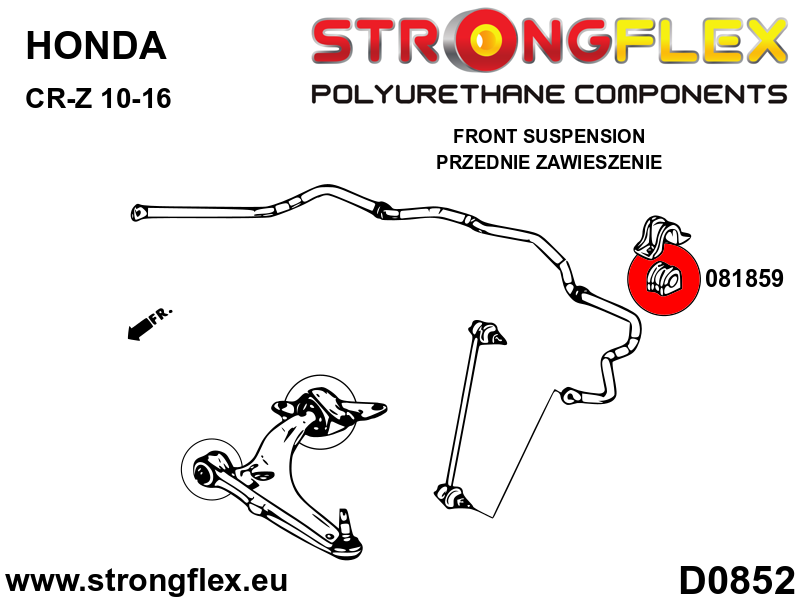 Silentblock de estabilizadora delantera SPORT Honda CR-Z Jazz Insight City (081859A)