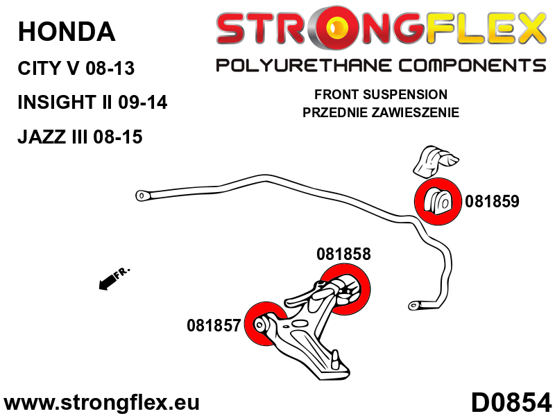 Kit de silentblocks de suspensión delantera SPORT Honda Jazz Insight City (086245A)