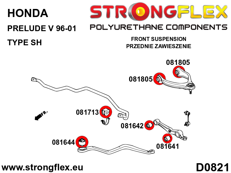 Silentblock de horquilla inferior delantero, externo SPORT Honda Accord RA1 (081641A)