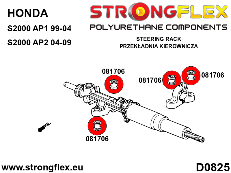 Kit completo de silentblocks de suspensión AP1 Honda S2000 AP1 (086153B)