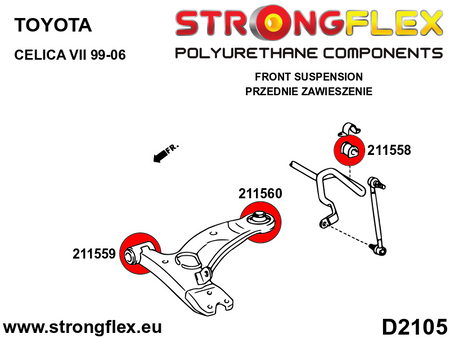 Kit completo de silentblocks de suspensión SPORT Toyota Celica T230 (216181A)