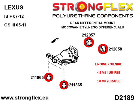 Silentblock delantero del soporte del diferencial trasero Toyota Chaser X90 (211865B)