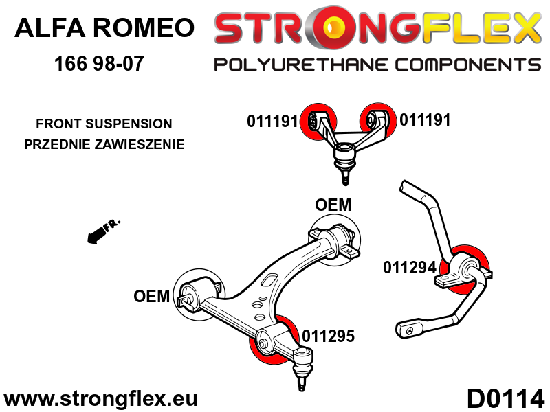 Silentblock del brazo superior delantero SPORT Alfa Romeo 147 type 937 Q4 (011191A)