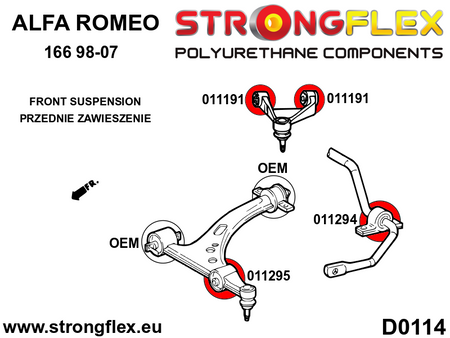 Silentblock de barra estabilizadora delantera SPORT Alfa Romeo 166 type 936 (011294A)