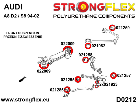 Kit completo de silentblocks de suspensión SPORT Audi A8 D2 Quattro S8 (026244A)