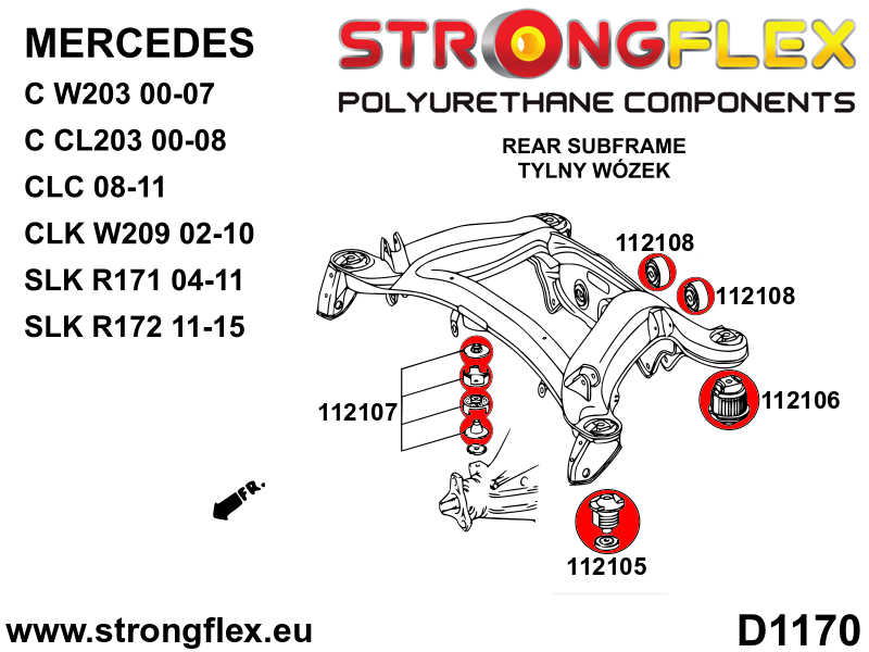 Kit completo de silentblocks de suspensión Mercedes Clase C W203 4MATIC (116305B)