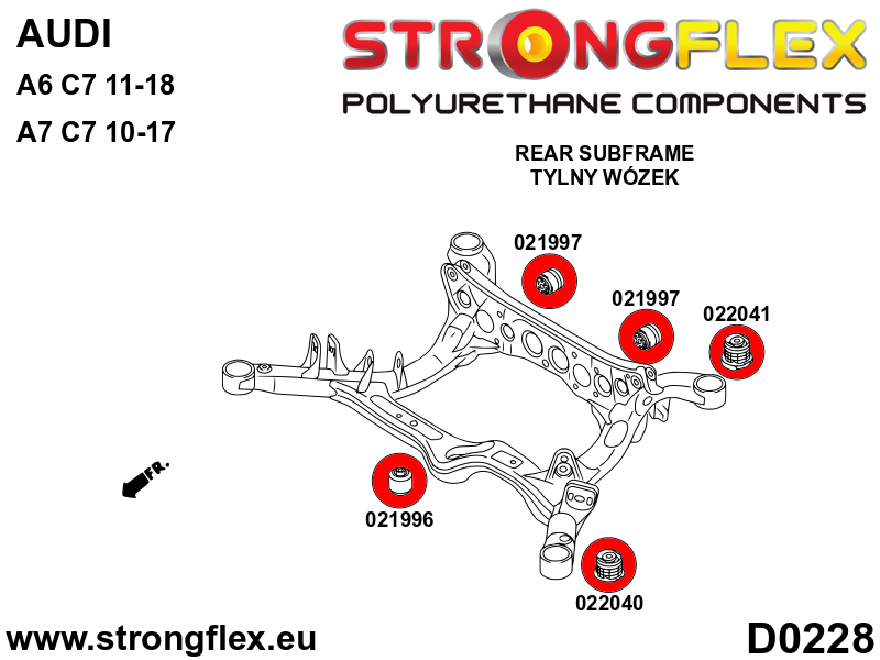 Kit de montaje del eje trasero Audi A6 C7 FWD Quattro S6 RS6 A7 S7 RS7 (026261B)