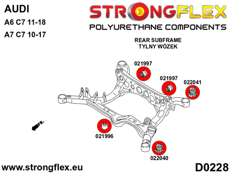 Silentblock trasero del subchasis trasero Audi A6 C7 FWD Quattro S6 RS6 A7 (022041B)