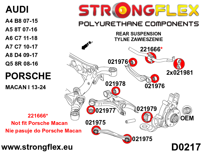 Kit completo de suspensión SPORT Audi A4 B8 8T 8R Quattro S4 RS4 A5 S5 RS5 (026249A)