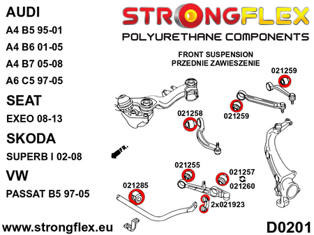 Kit completo de suspensión SPORT Audi A4 B6 B7 Quattro S4 RS4 (026293A)