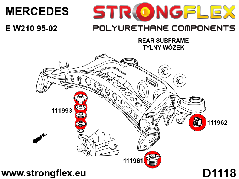 Silentblock delantero del subchasis trasero SPORT Mercedes Clase E W210 (111961A)